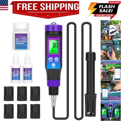 Smart Dissolved Oxygen Meter with 3.6ft Probe Cable, Portable DO Meter with E...