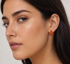 GENUINE 1.26 Cts PADPARADSCHA SAPPHIRE STUD EARRINGS 14K GOLD - Free Appraisal — photo 4