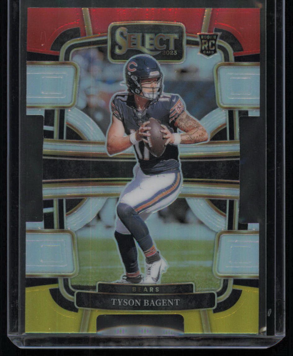 #18 2023 Panini Select Tyson Bagent Red and Yellow Prizms Die Cuts RC Bears