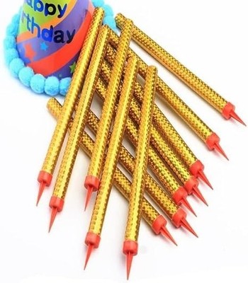 Birthday Candles for Cake topper, Parties, Weddings, Gold Flames, 6 PCS