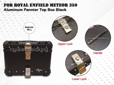 Royal Enfield Meteor 350 Aluminium Top Case Schwarz D2 Heck Gepäckbox