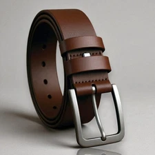 Men’s Branded Leather Belt – Classic Dress & Casual Belt for Jeans Brown color