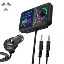 Bluetooth 5.0 FM Transmitter Car Adapter USB Charger Wireless AUX Hands-Free