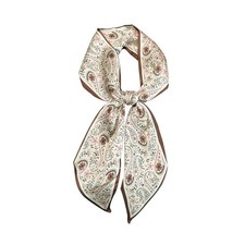 59  Long Silk Like Head Scarf One Size, 02 Coffee Drop Shaped 5.12 X 59 Inch