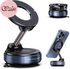 Vacuum Magnetic Car Phone Holder for Magsafe, Hands-Free 360 Adjustable Suction