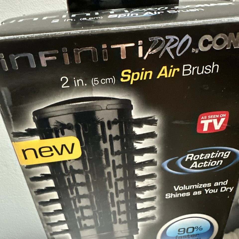 INFINITIPRO BY CONAIR Spin Air Rotating Styler Hot Air Brush 2-inch Black - Image 2 of 4