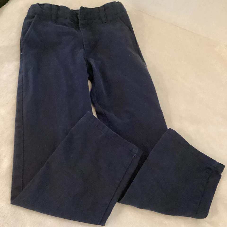 Pantalones ajustados relajados cintura ajustable French Toast azul marino talla 10 para niños Foto 4 de 4