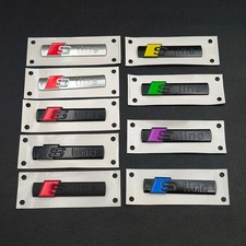 3D ABS Chrome Black Sline Logo S Line Emblem Car Fender Badge For Audi A3 A4 A5