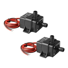 2 Pack DC 12V Mini Submersible Water Pump 63 GPH for Aquarium, Fish Tank, Hyd...