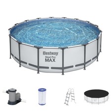 Bestway Steel Pro MAX 488x122cm Pool m. Filterpumpe und Zubehör Gartenpool