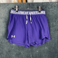 Under Armour Big Girls Vibrant Purple Athletic Shorts measures Youth Medium
