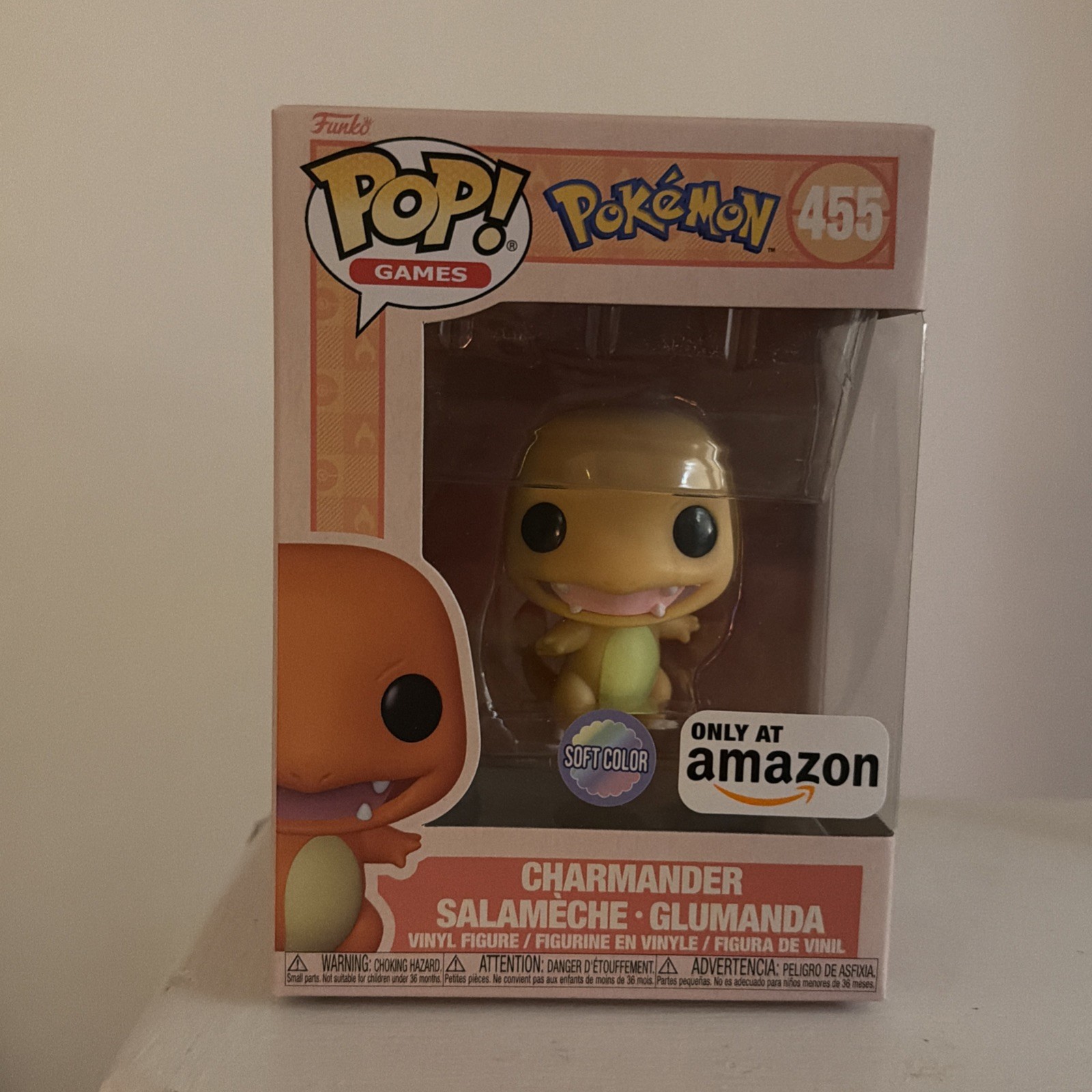 Funko Pop! Charmander #455 Amazon Exc. Pokemon color suave con protector