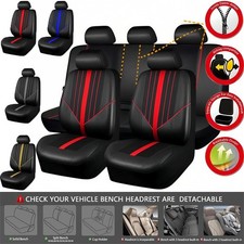 For Nissan Leather Car Seat Covers Full Set 5-seats Front Rear Cushion Protector