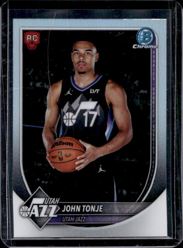 2025-26 Bowman John Tonje Chrome RC Red Variation SP #BRR-49 Jazz Rookie