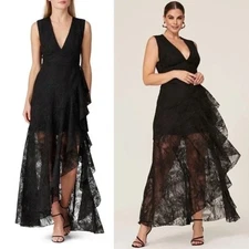 One33 Social Ruffle Palm Gown Size 8