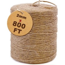 Natural Jute Twine String Thin Hemp Ribbon for Craft Plant Gift Wrapping