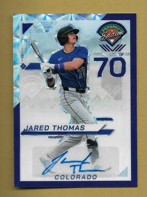 JARED THOMAS 2025 PANINI PROSPECT PRIZM SP ROOKIE RC AUTOGRAPH AUTO CARD #'D/ 49