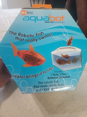 Hexbug Aquabot Smart Fish Robotic Swimming Orange Goldfish Shark Toy With Bowl