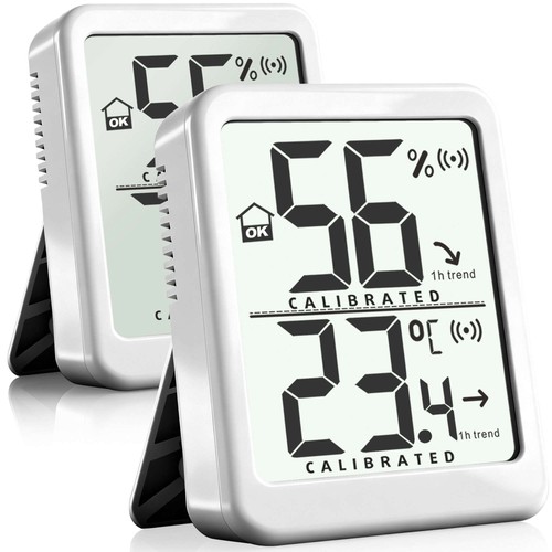 Antonki 2 Pack Digital Hygrometer Indoor Room Thermometer Humidity Meter