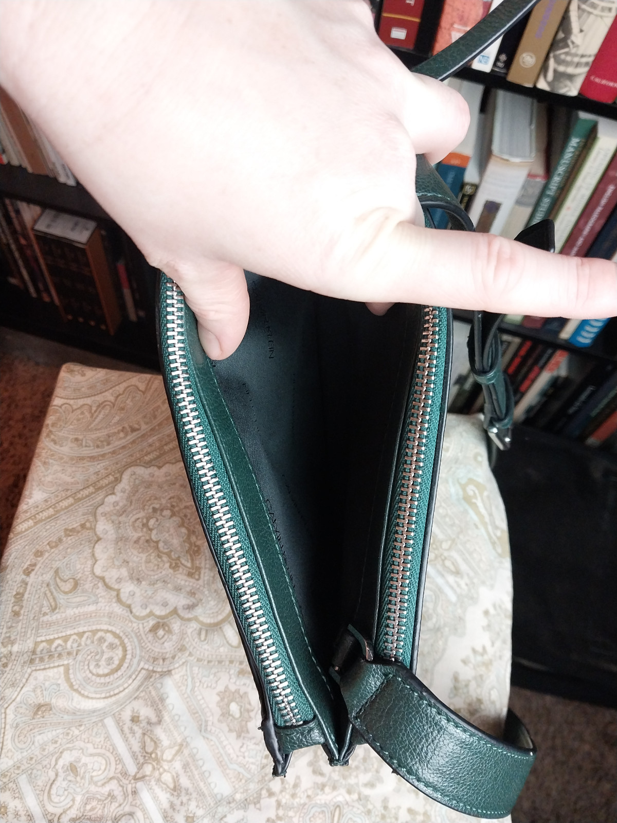 Calvin Klein Deep Forest Geen Rectangular Leather… - image 7