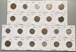 Lot of 22 1908 15 Russia 1 20 Kopecks Mostly Silver Many AU/UNC! Nice Group