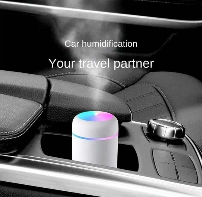 Colorful Cool Mini Humidifier, USB Personal Desktop Humidifier for Car, White - Image 4 of 4