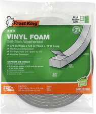 V734H Vinyl Foam Tape - Closed Cell - Moderate Compression, 3/4" W, 1/2" Thick,