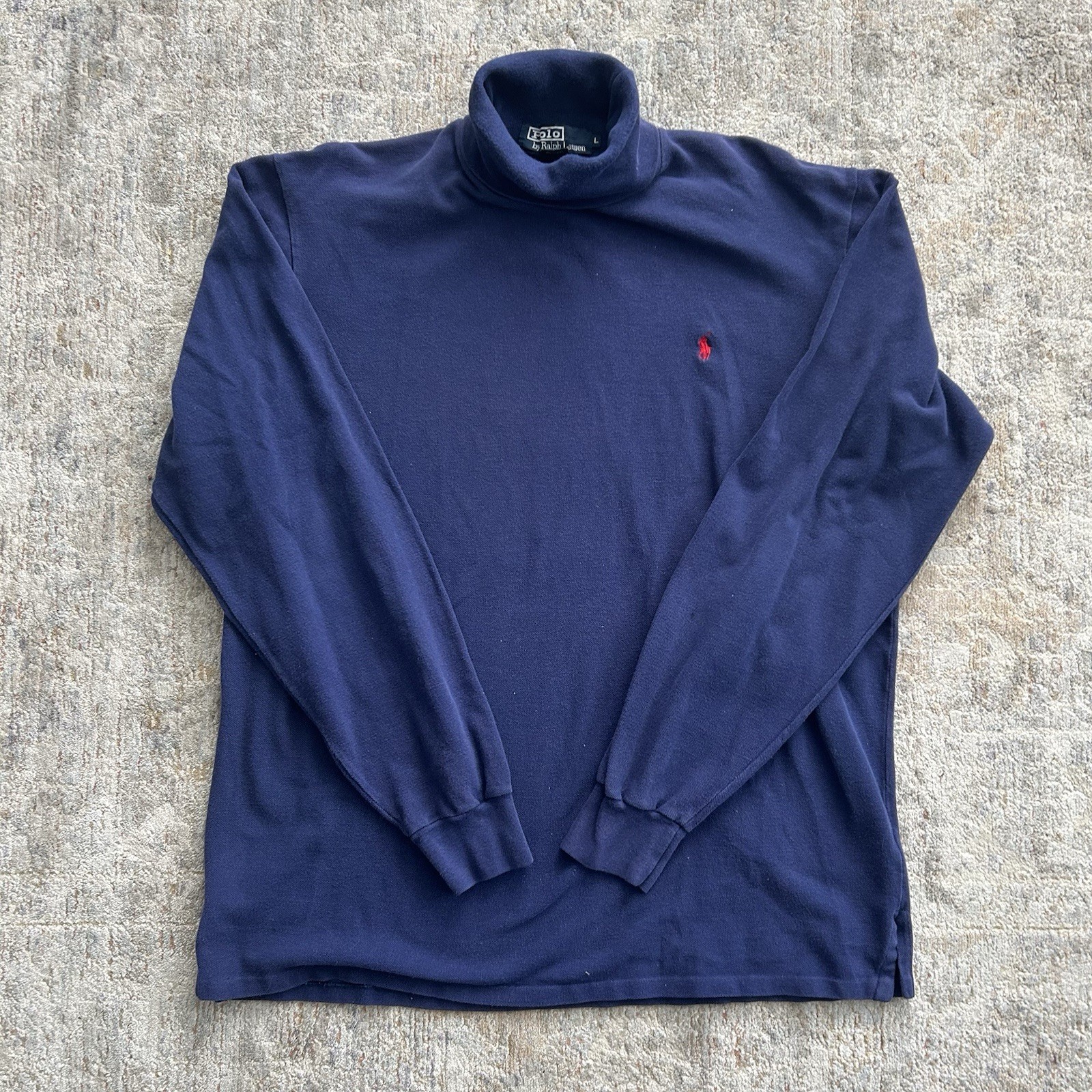Vintage Polo Ralph Lauren made in USA navy blue turtleneck sweater Size L