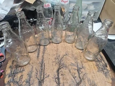 Vintage 10 oz Pepsi Cola Clear Swirled Embossed No Refill Glass Bottle Set Of 7.