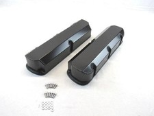 Sbf Ford V8 289 302 Fabricated Tall Aluminum Valve Covers No Hole Black Powder Sbf Ford V8 289 302 Fabricated Tall Aluminum Valve Covers No Hole Black Powder