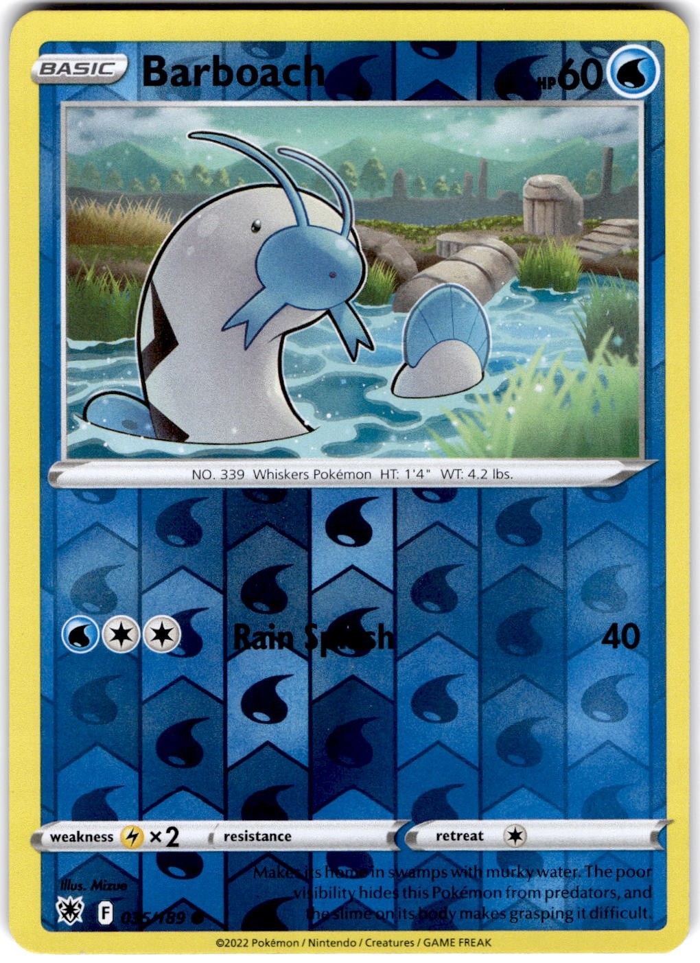 Pokemon Barboach Astral Radiance 35 Reverse Holo English
