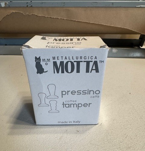 Motta Metallurgica 54 mm Coffee/Espresso Brown Tamper. Stainless Steel Flat Base