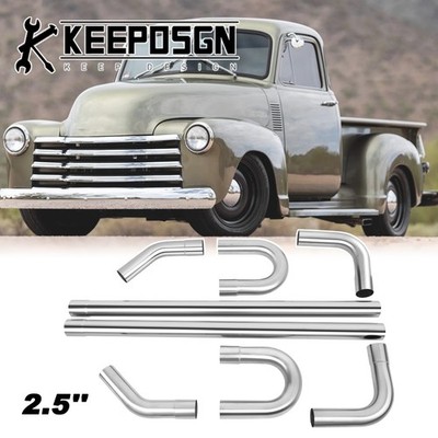 For Chevy 3100 Exhaust Pipe Kit 2.5'' Stainless Steel Mandrel Bent Slip On DIY