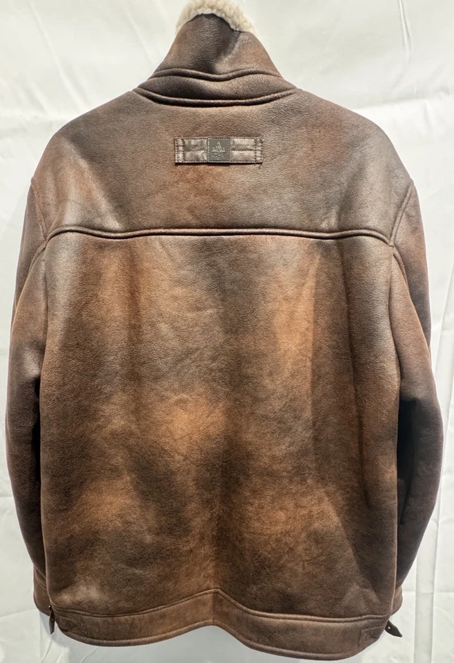 Chaqueta de aviador forrada de piel de oveja marrón Rainforest para hombre talla L Foto 3 de 4
