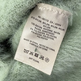 Rosie Neira for Anthropologie Aubade Sweater Women Medium Mint Green Fuzzy