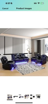 Multifunction Power Recliner Couch Set with LED Lights (more In Details)