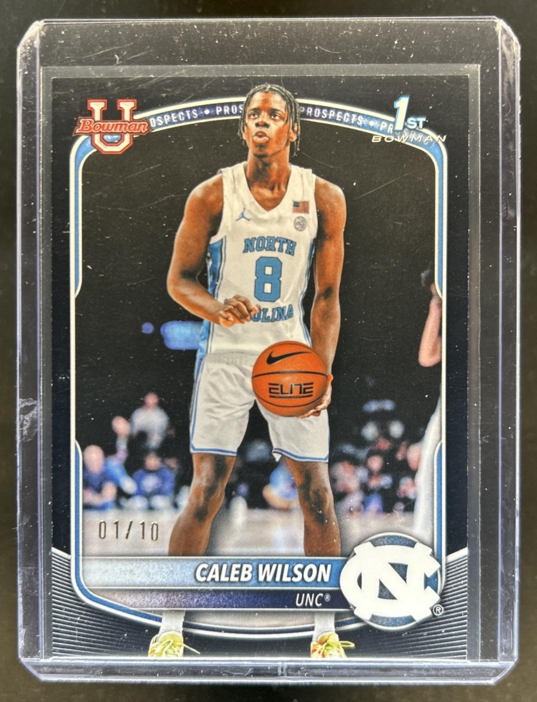 2025-26 Bowman Caleb Wilson Black Border 1st Prospect #/10 Tar Heels