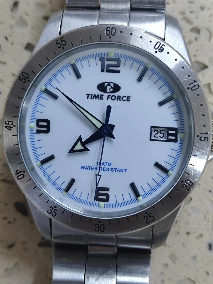 Vintage Time Force Watch -Diver 100 m  Quartz - 40mm Steel Men  Not Used.