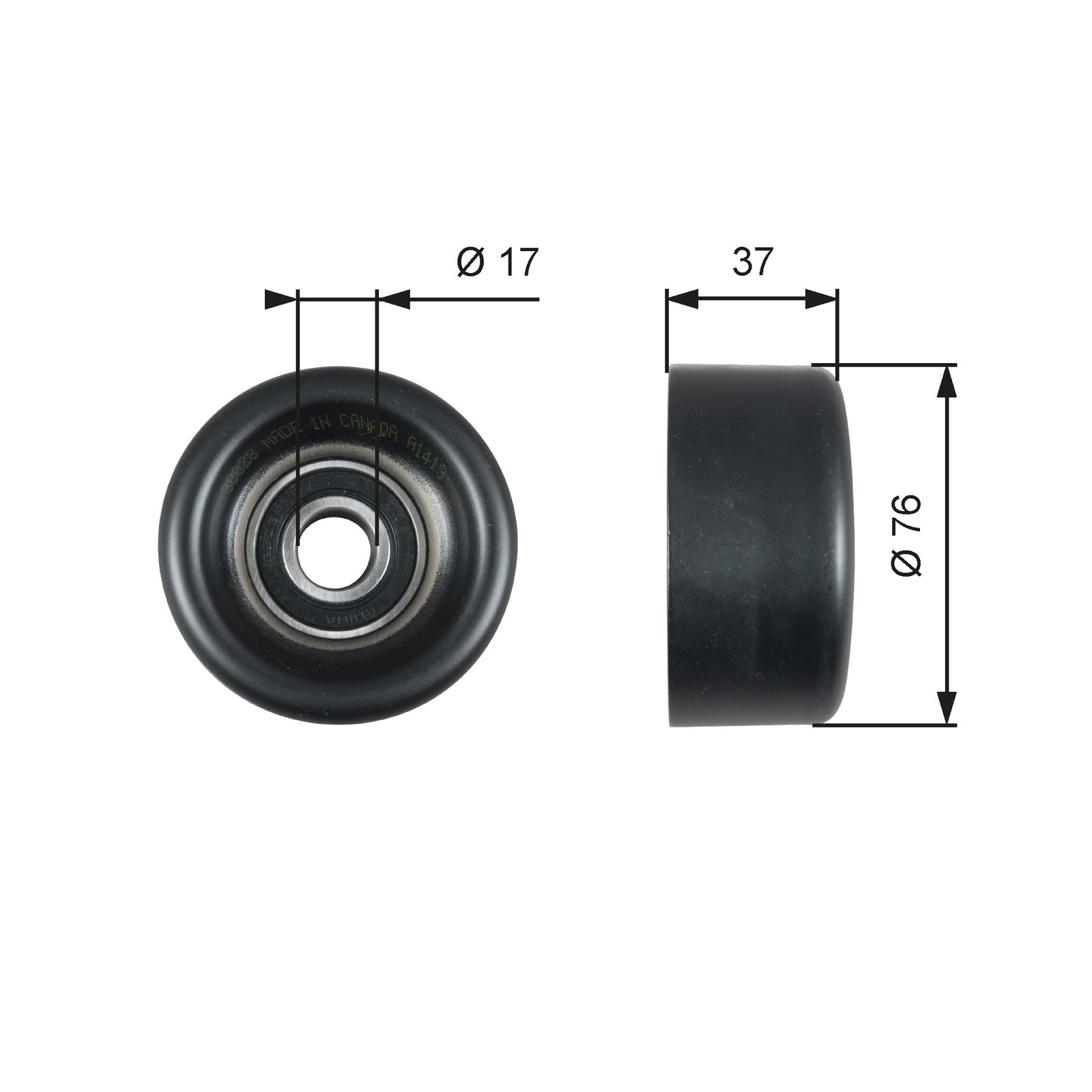 Gates DriveAlign V-Ribbed Belt Idler Pulley - T38028 - Equivalent to OE Quality - Image 3