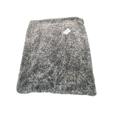 Minkycouture Plush Faux Fur Baby Blanket Gray White Marbled Cozy 29"x36"