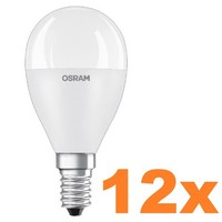 12Er Sparpack Osram E14 LED Lampe In Tropfenform Matt 7,5W Wie 60W Warmweiß