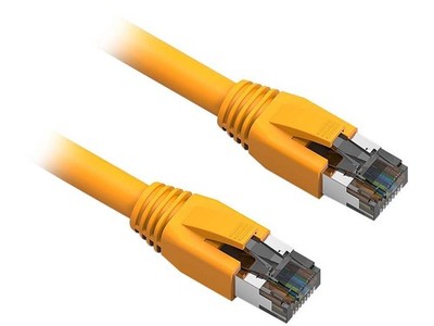 Nippon Labs 60CAT8-25-24YW 25 ft. Cat 8 Yellow 2GHz, 40G, 24AWG, S/FTP - Shielde