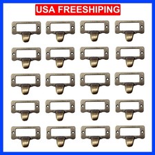 20Pcs Antique Iron Label Frame Card Holder Cup Pull Handle Drawer Box Case Ca...