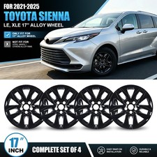 17 Hub Caps For 2021-2026 Toyota Sienna Black Lacquer Wheel Rim Covers 4-pack 17 Hub Caps For 2021-2026 Toyota Sienna Black Lacquer Wheel Rim Covers 4-pack