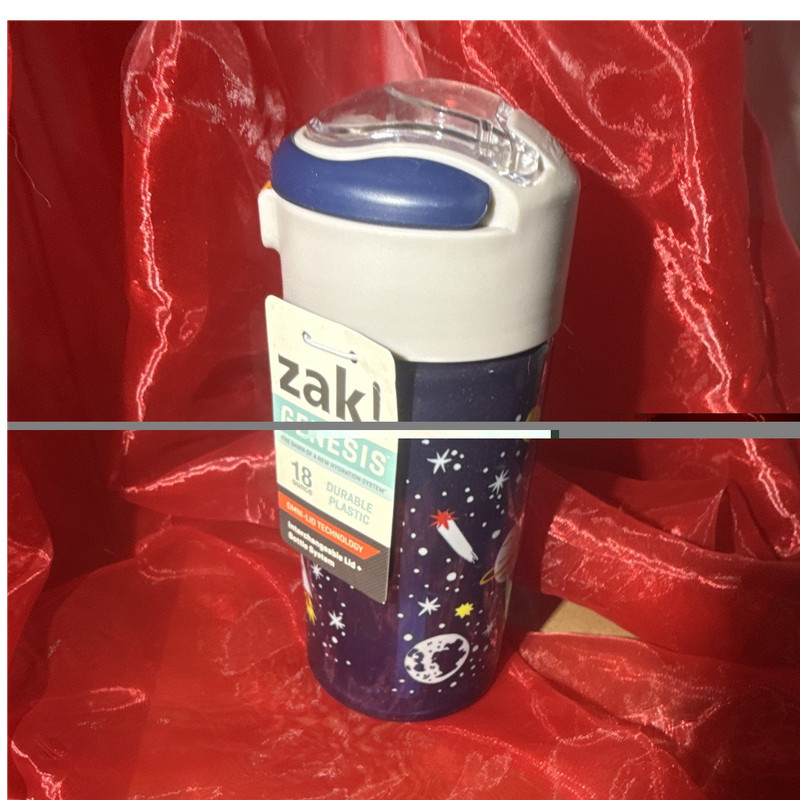zak! GENESIS 18oz Kids Plastic Water Bottle BPA Free Leak Proof Push Lid Blue