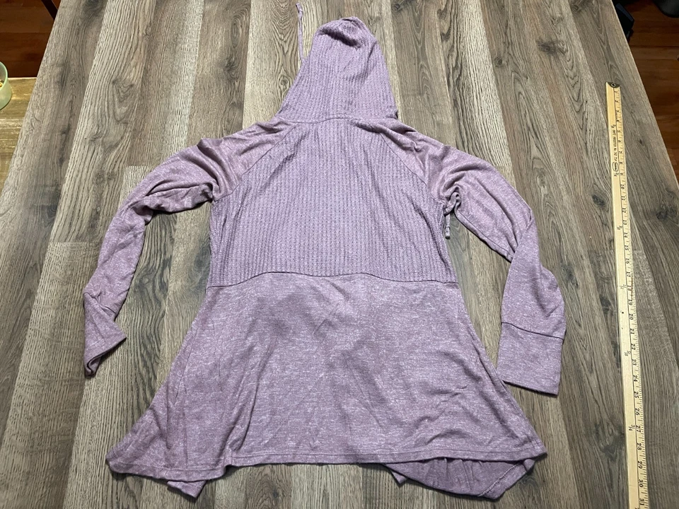 Moletom com Capuz Mudd, Tamanho Feminino Júnior XL, Roxo, Cardigan Aberto, Manga Longa - Imagem 2 de 4