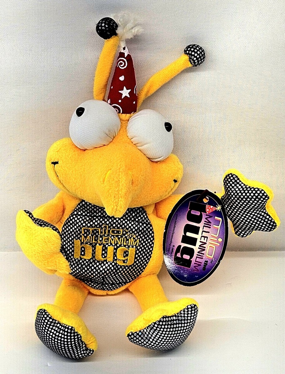 MILO Plush Toy Y2K BUG Mint Millennium Bug Poseable 2000 Vintage 6