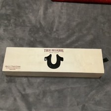 NEW True Religion mens 7 pack crew socks gift box set sock size 10-13 Wooden Box