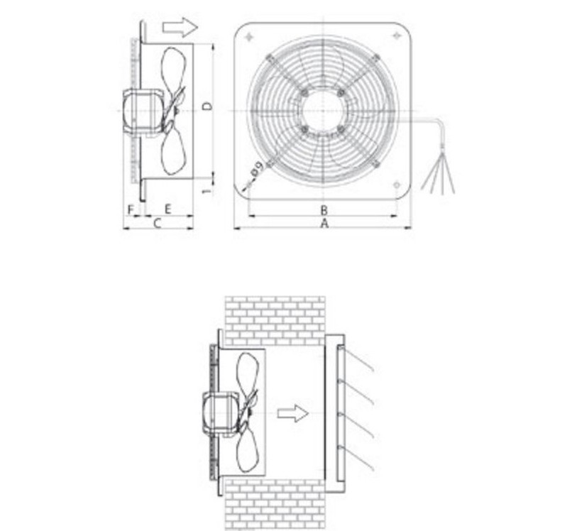 Silent Industrial Extractor Fan 200mm / 8