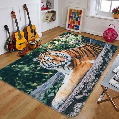3D Woods Tiger Leisurely C303 Animal Non Slip Rug Mat Elegant Photo Carpet Zoe